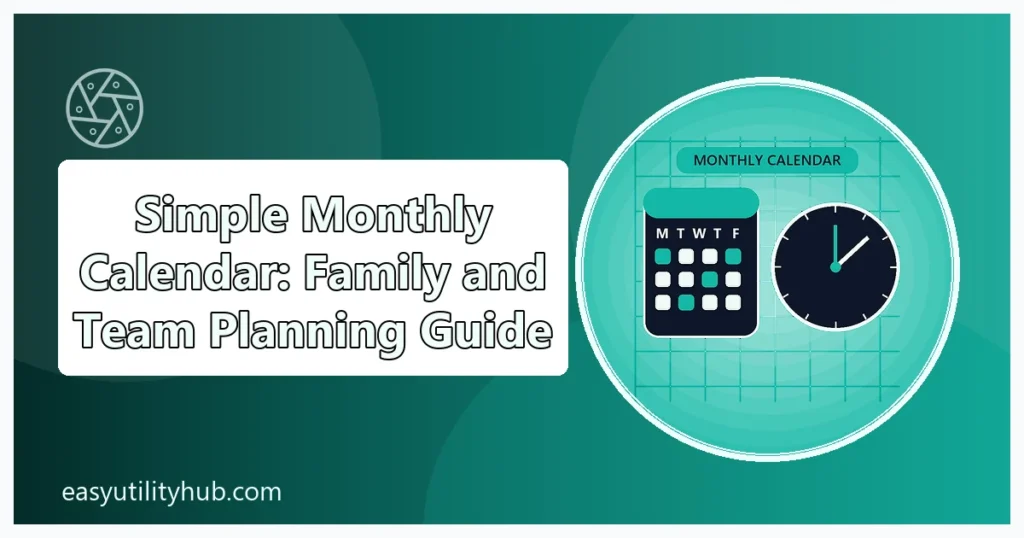 simple monthly calendar